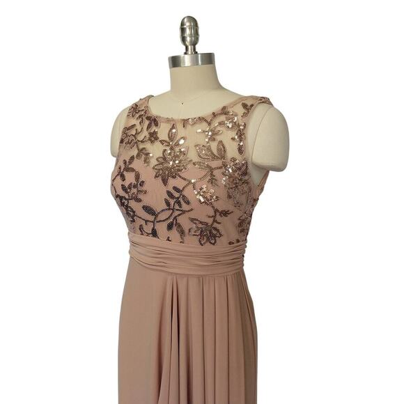 Vintage 90s Y2K Prom Dress Maxi Gown Size 4P Pink Mauve Sequin Formal Dance - Picture 6 of 10